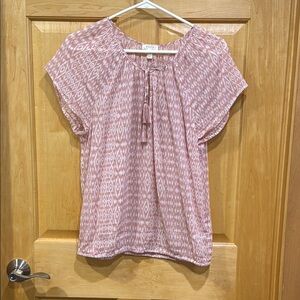 Soft Joie Rose Pink Flutter Sleeve Tie Front Blouse